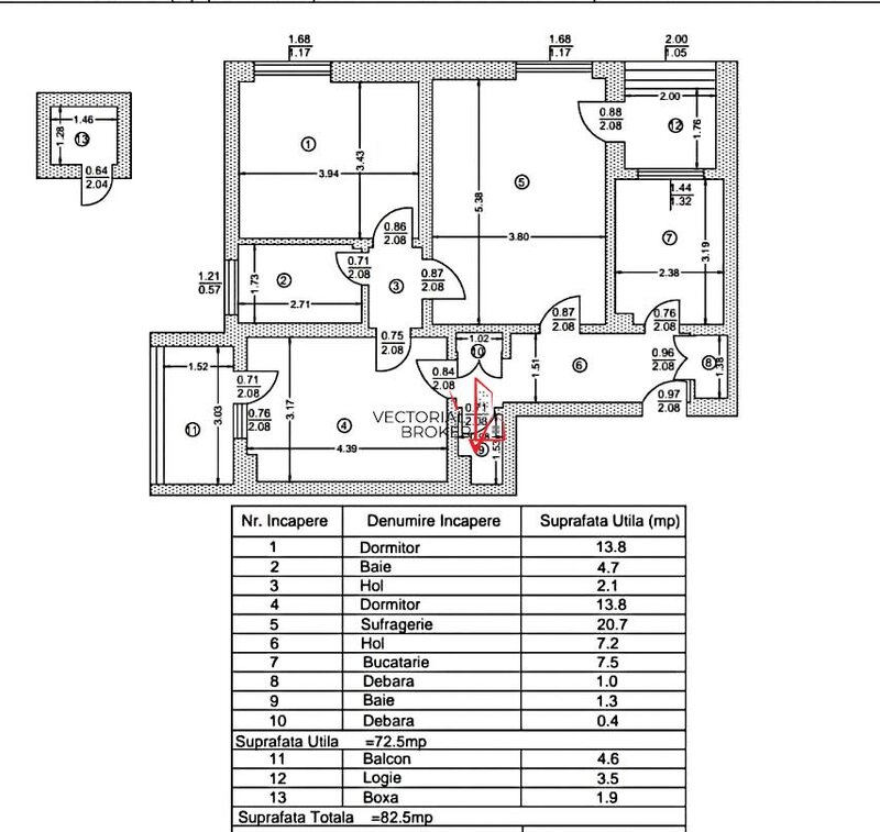 Ferdinand, Parcul Ozon, 3 camere, 2 bai, 2 balcoane, centrala termica si boxa